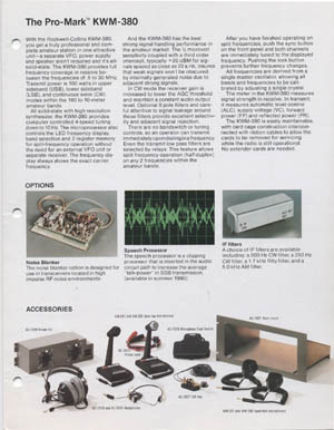 �R�����Y KWM-380 HF-380 �I�v�V�������X�g